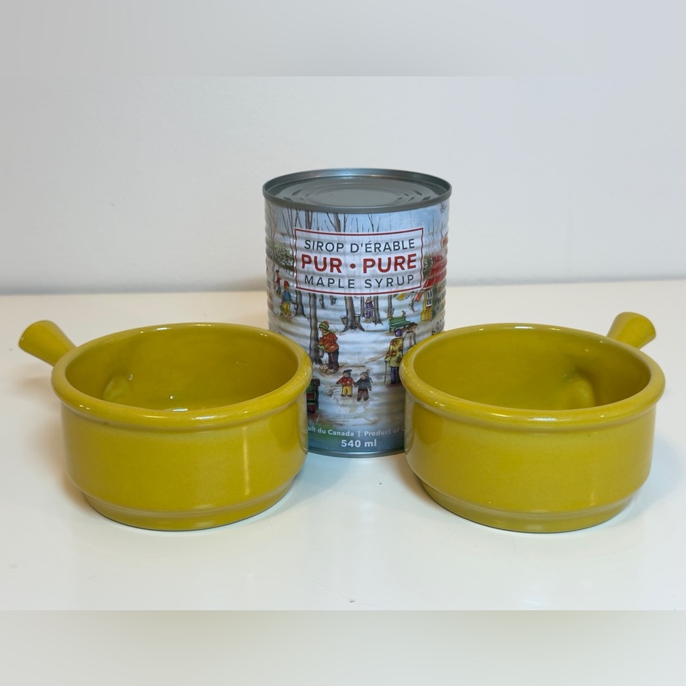 Set of 2 Vintage Ramekins – Beauceware – Model G-51-A – Mustard Yellow